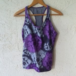Nike Dri Fit Racerback Tank With Buil-in Bra